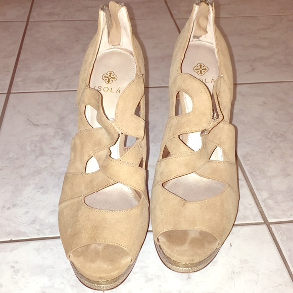 Isola Shoes - Isola Suede Nude Sandals